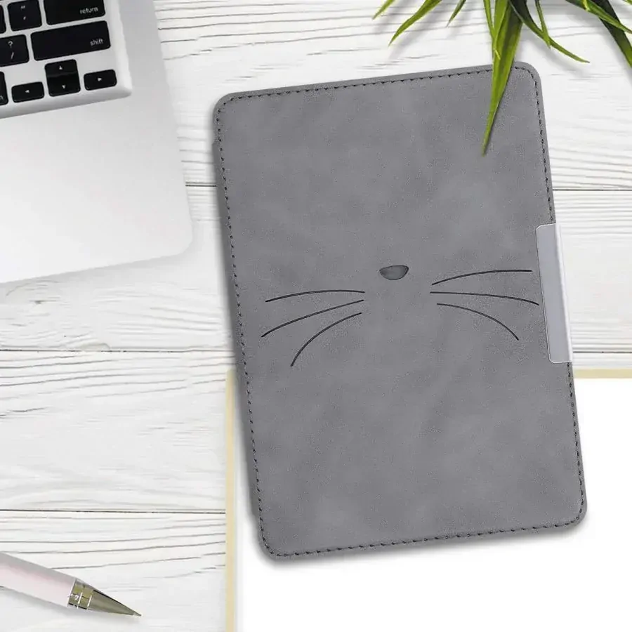 Pouzdro KW Mobile - Meow Meow - KW4897514 - pro Amazon Kindle Paperwhite 4 (2018) - šedé