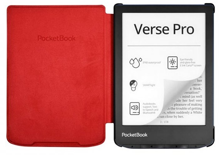 Pouzdro H-S-634-R-WW Shell pro Pocketbook 629/634 - Passion Red červené, orig. Pocketbook