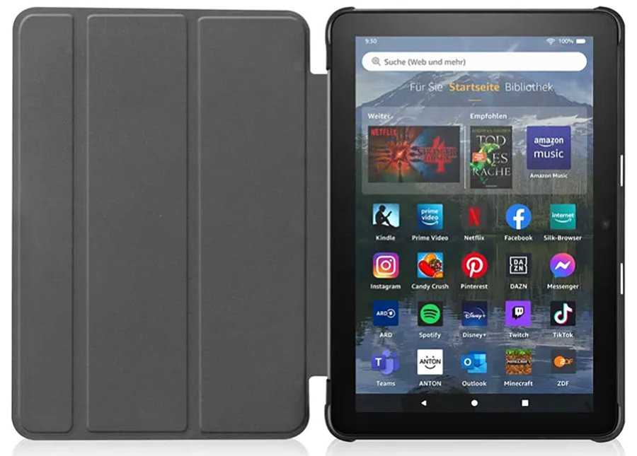 Durable Lock DLS-206 - pouzdro se stojánkem pro Amazon Kindle Fire HD 8 - černé (10.gen, 12.gen.)