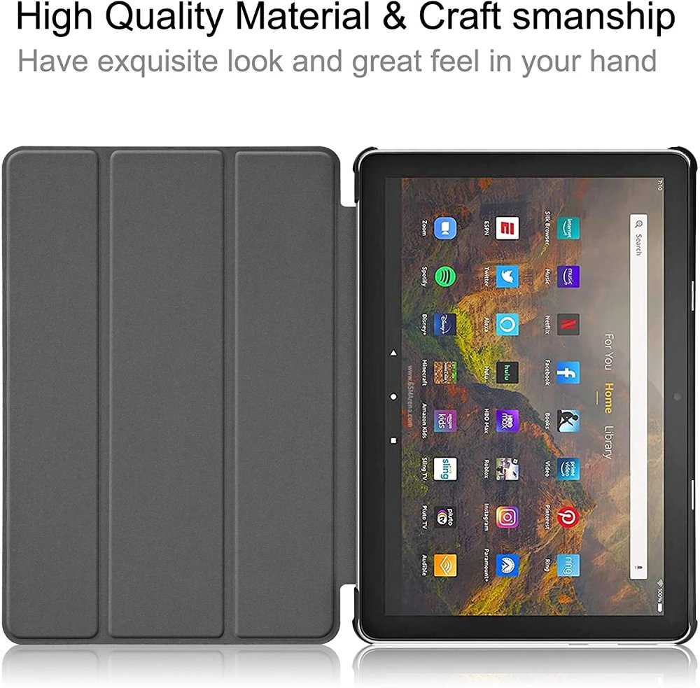 Durable Lock DLS-207 - pouzdro se stojánkem pro Amazon Kindle Fire HD 10 - černé (11.gen, 13.gen.)