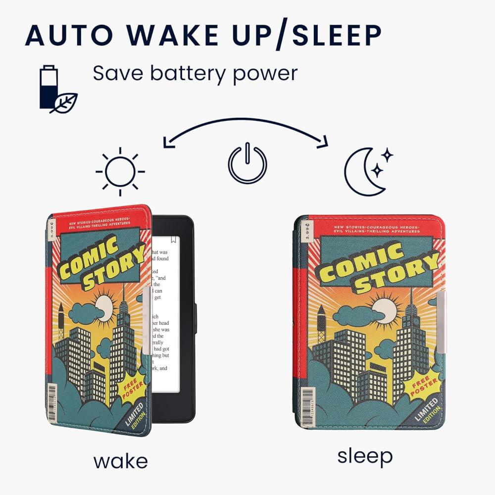 Pouzdro KW Mobile - Comic Story - KW2313642 - pro Amazon Kindle Paperwhite 1/2/3 - vícebarevné