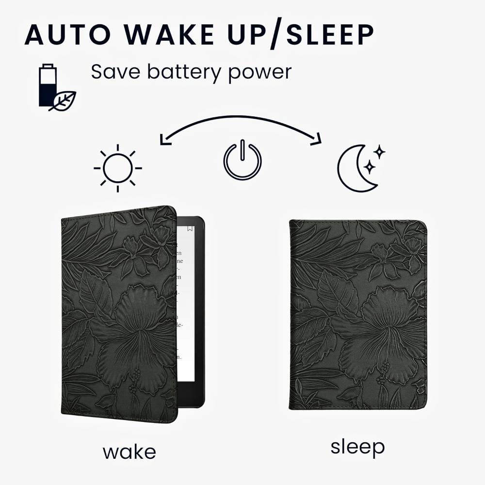 Pouzdro KW Mobile - Embossing Flowers - KW5781020 - pro Amazon Kindle Paperwhite 5 (2021) - vícebarevné, kapsa na ruku