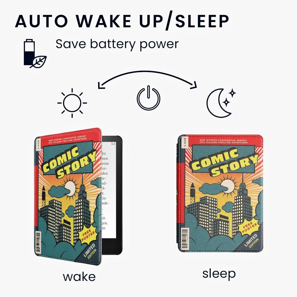 Pouzdro KW Mobile - Comic Story - KW5781008 - pro Amazon Kindle Paperwhite 5 (2021) - vícebarevné