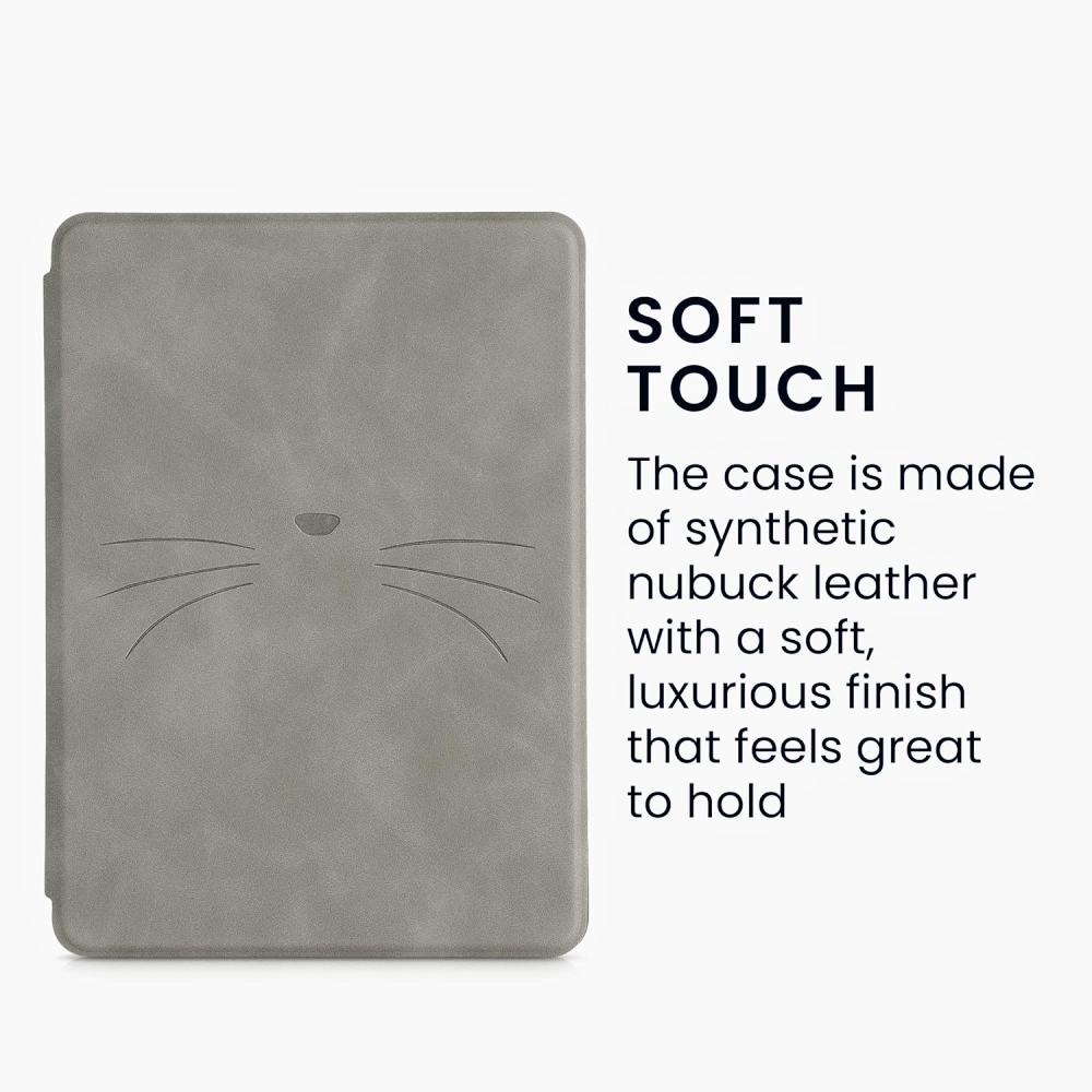 Pouzdro KW Mobile - Meow Meow -  KW5625705 - pro Amazon Kindle Paperwhite 5 (2021) - šedé