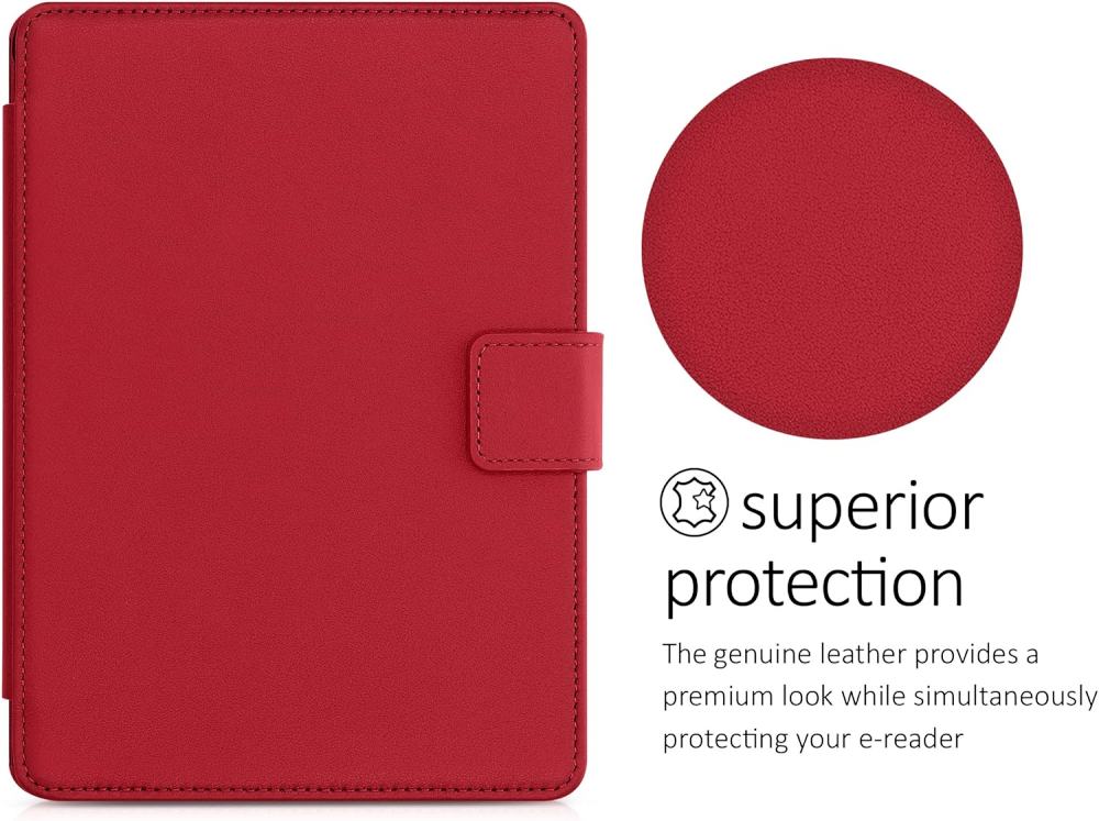 Pouzdro KW Mobile (Kalibri) - Real Leather - KA5626620 - pro Amazon Kindle Paperwhite 5 (2021) - červená kůže