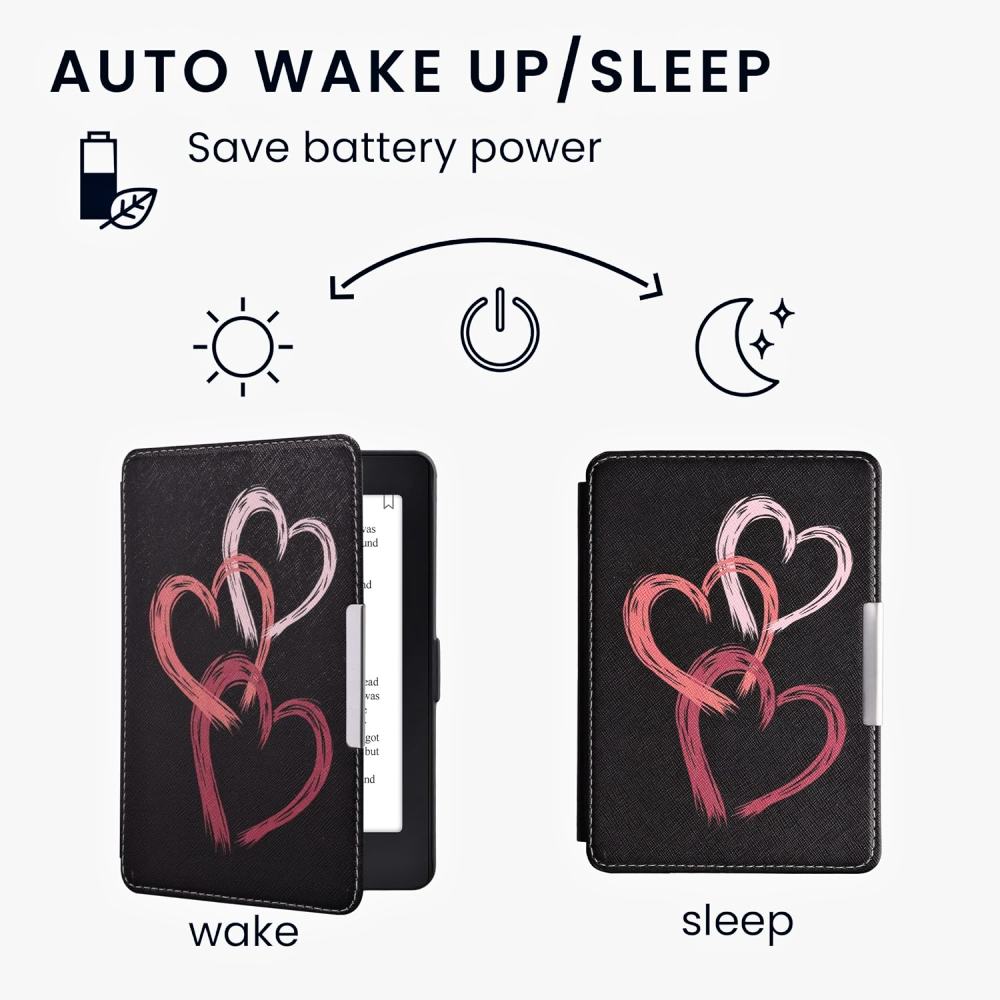 Pouzdro KW Mobile - Brushed Heart Abstract - KW4556954 - pro Amazon Kindle Paperwhite 1/2/3 - vícebarevné