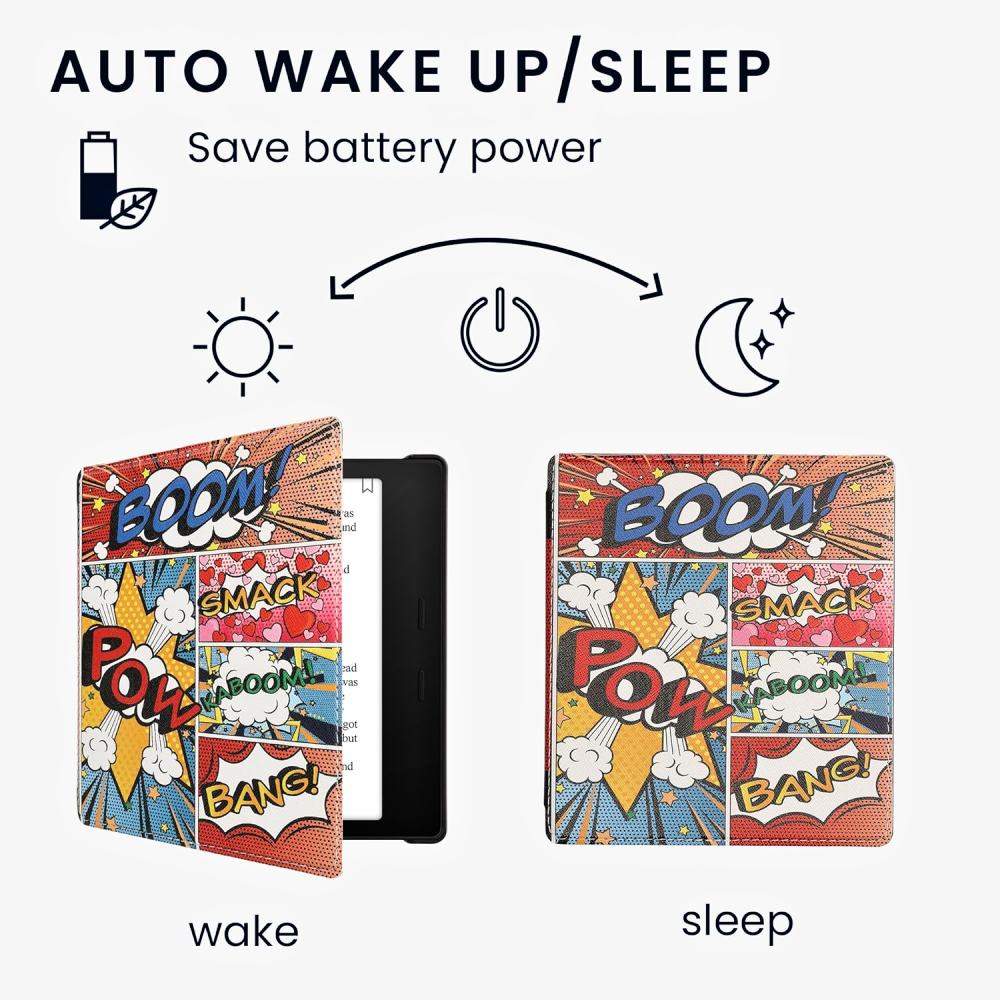 Pouzdro KW Mobile - Comic Book Symbol - KW4941721 - pro Amazon Kindle Oasis 2 / 3 - vícebarevné