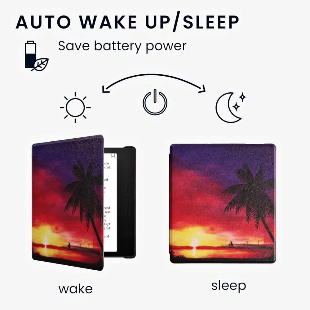 Pouzdro KW Mobile - Sunset Palm - KW4941717 - pro Amazon Kindle Oasis 2 / 3 - vícebarevné