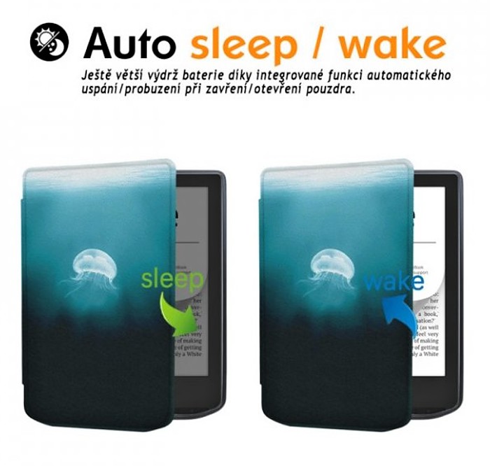 Pouzdro B-SAFE LOCK 3514, obal na Pocketbook 629 Verse / 634 Verse Pro - magnetické zavírání, AutoSleep, motiv Medusa