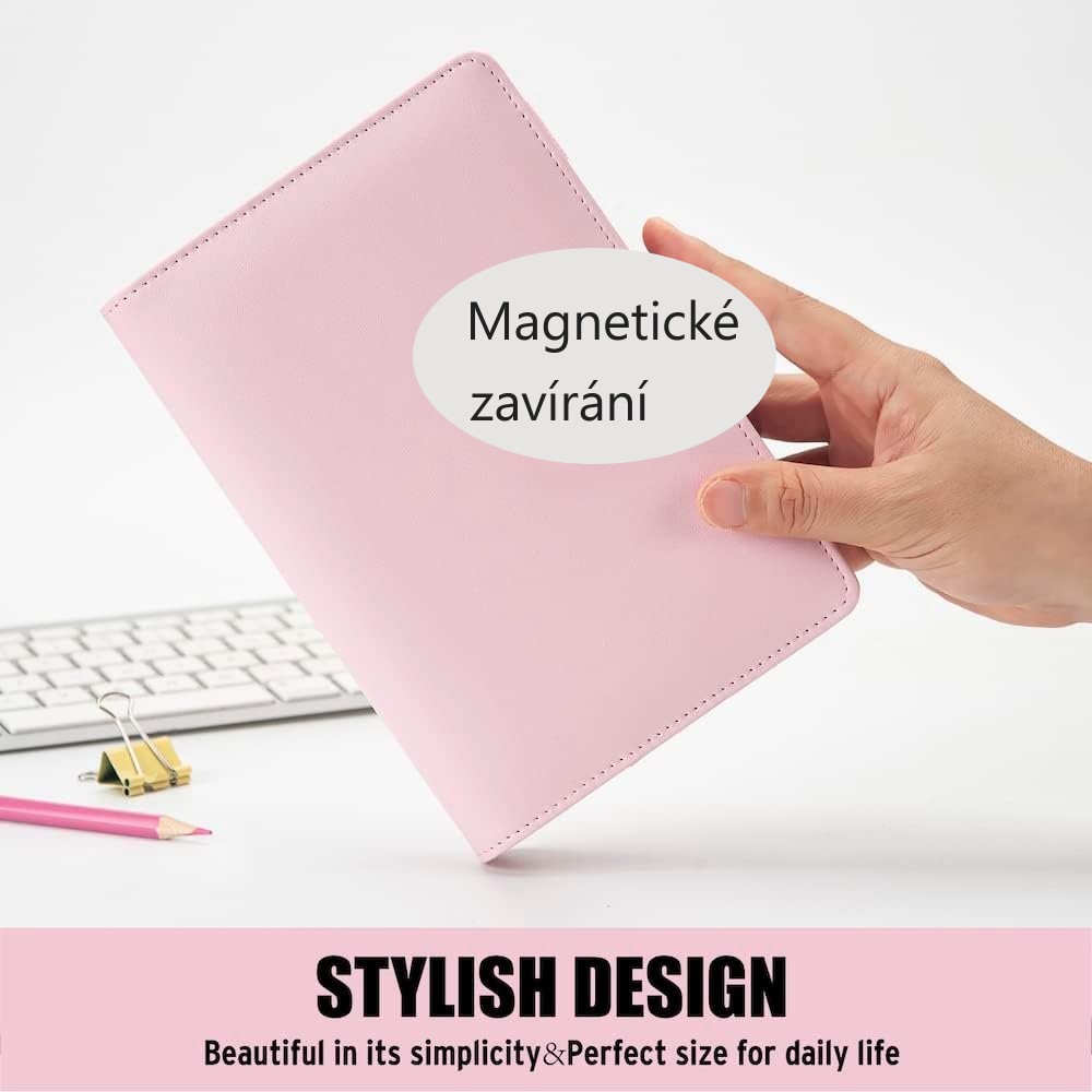 FORTRESS FT173 - Obal na čtečku Pocketbook 614 / 615 / 622 / 623 / 624 / 625 / 626 / 631 / 640 / 641 - růžové, magnet