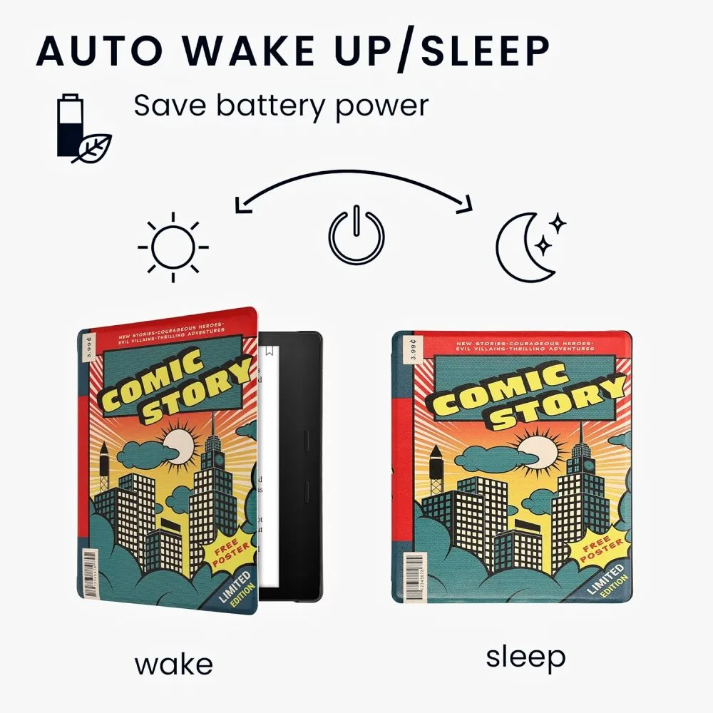 Pouzdro KW Mobile - Comic Story - KW4941726 - pro Amazon Kindle Oasis 2 / 3 - vícebarevné