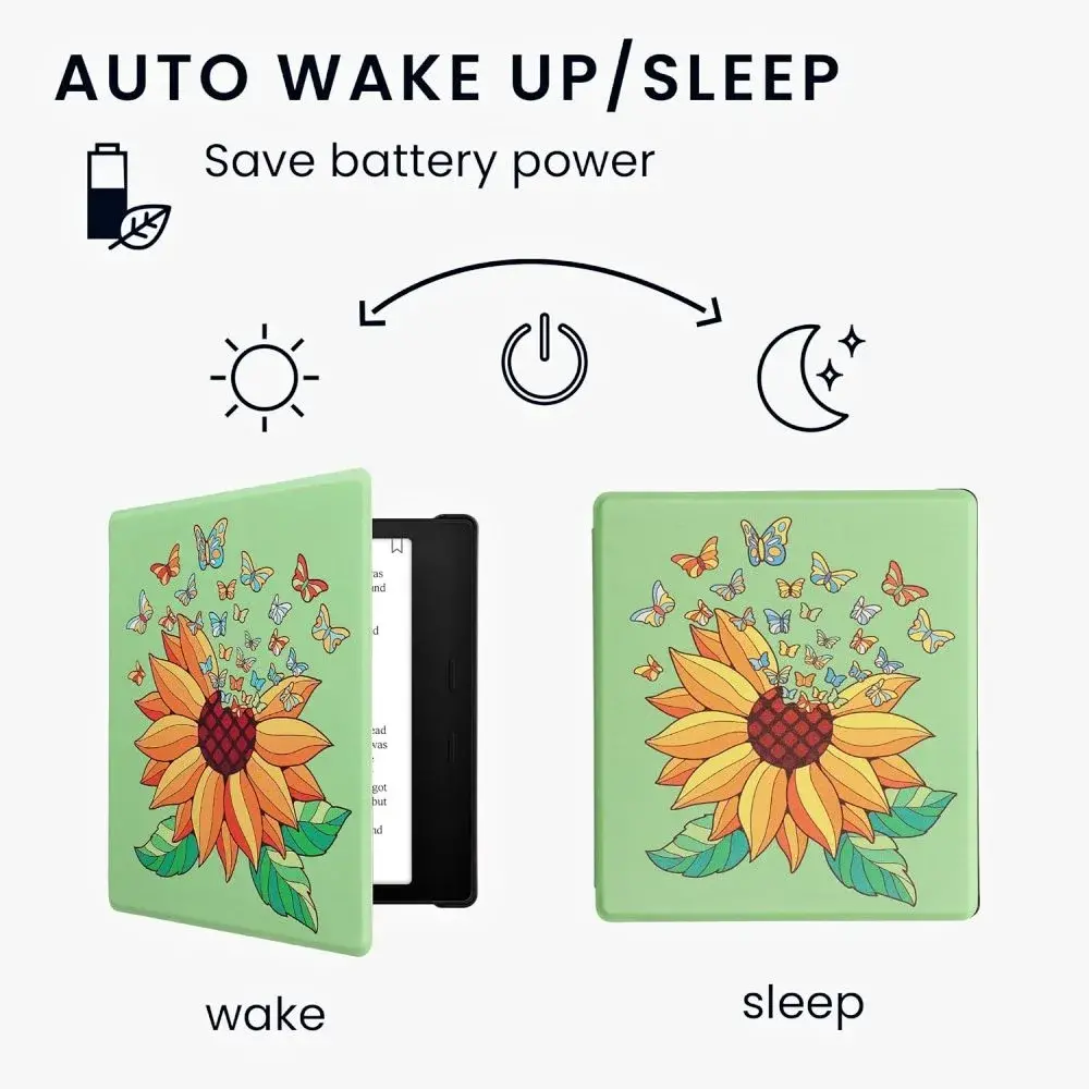 Pouzdro KW Mobile - Sunflower Butterflies - KW4941723 - pro Amazon Kindle Oasis 2 / 3 - vícebarevné