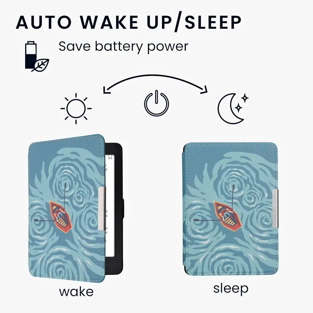 Pouzdro KW Mobile - Man And Boat - KW2313650 - pro Amazon Kindle Paperwhite 1/2/3 - vícebarevné