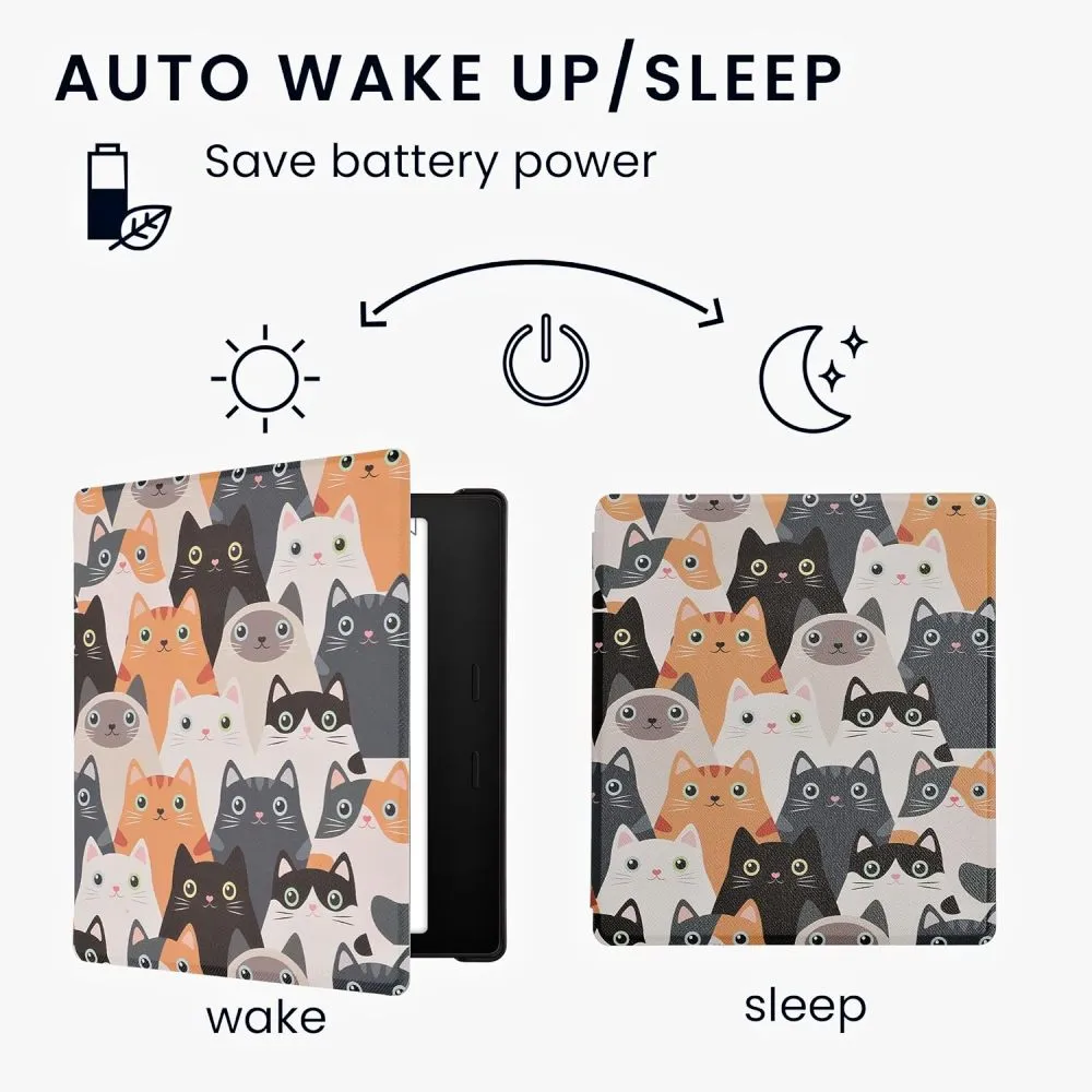 Pouzdro KW Mobile - Cats - KW4941740 - pro Amazon Kindle Oasis 2 / 3 - vícebarevné