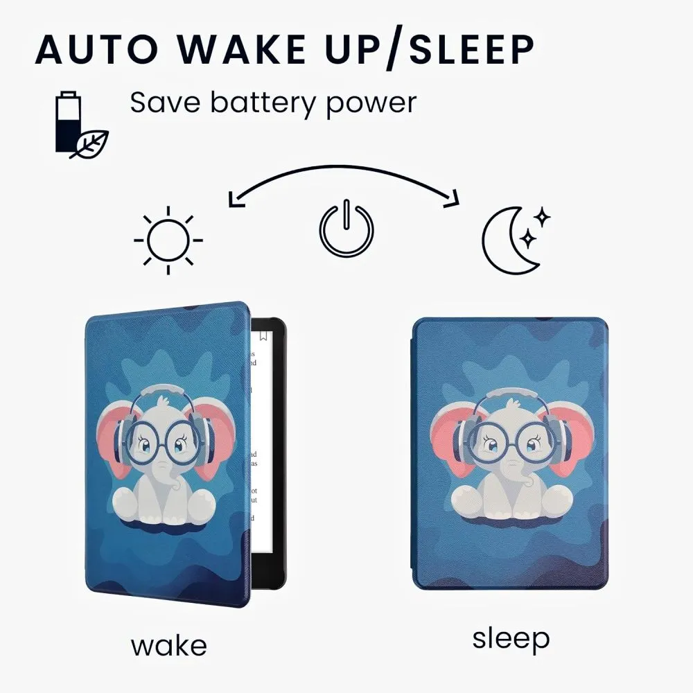 Pouzdro KW Mobile - Cute Elephant - KW6103303 - pro Amazon Kindle Paperwhite 5 (2021) - vícebarevné