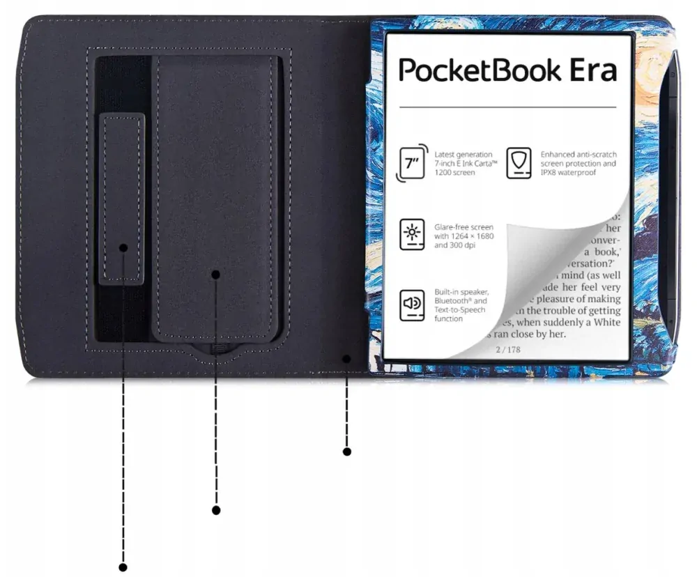 Fortress FT4034 - pouzdro se stojánkem pro Pocketbook 700 Era - motiv Nightlake, magnet, AutoSleep