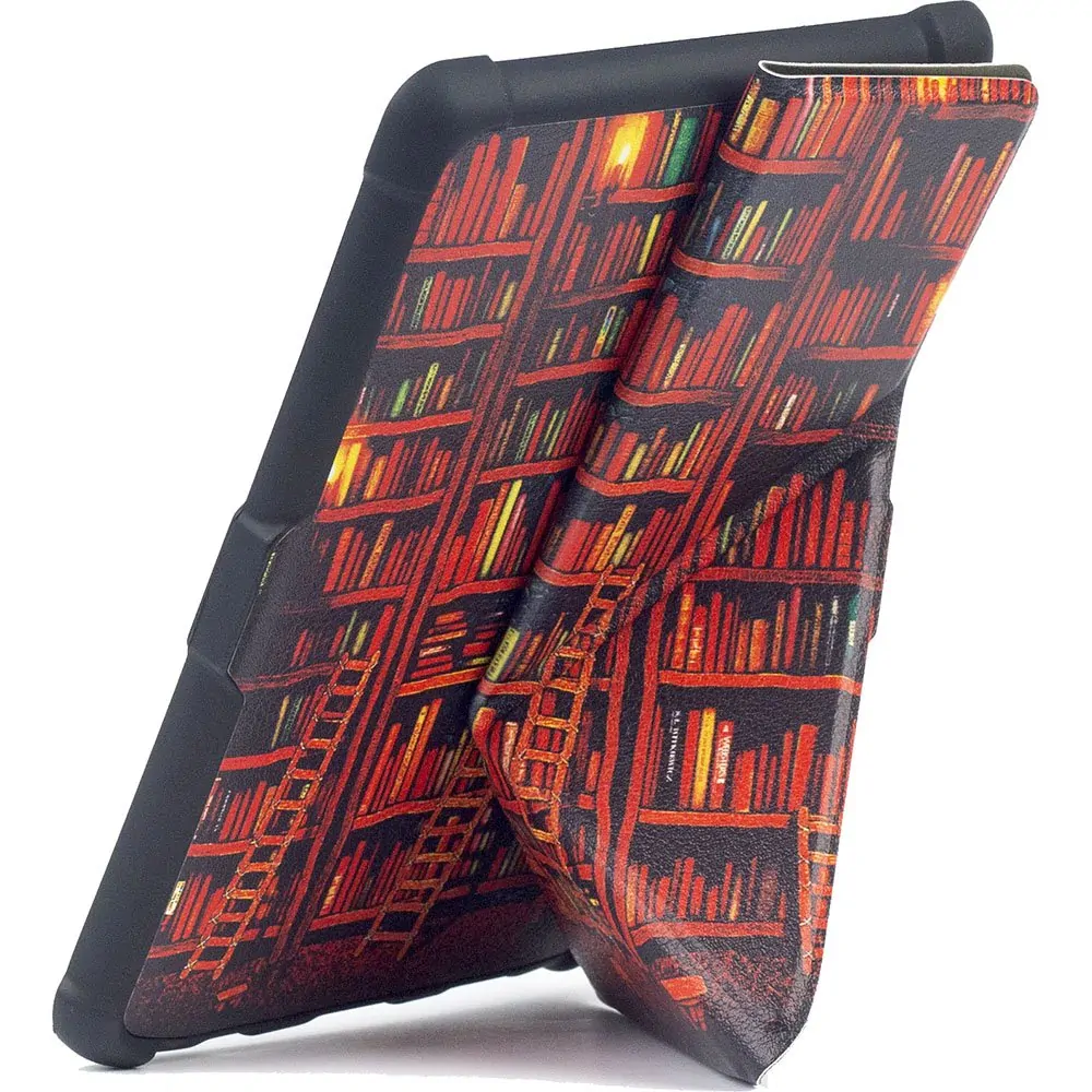 Origami Durable Lock ODL-104 pouzdro pro Pocketbook 616 / 617 / 618 / 627 / 628 / 632 / 633 - motiv Bookcase, stojánek, magnet