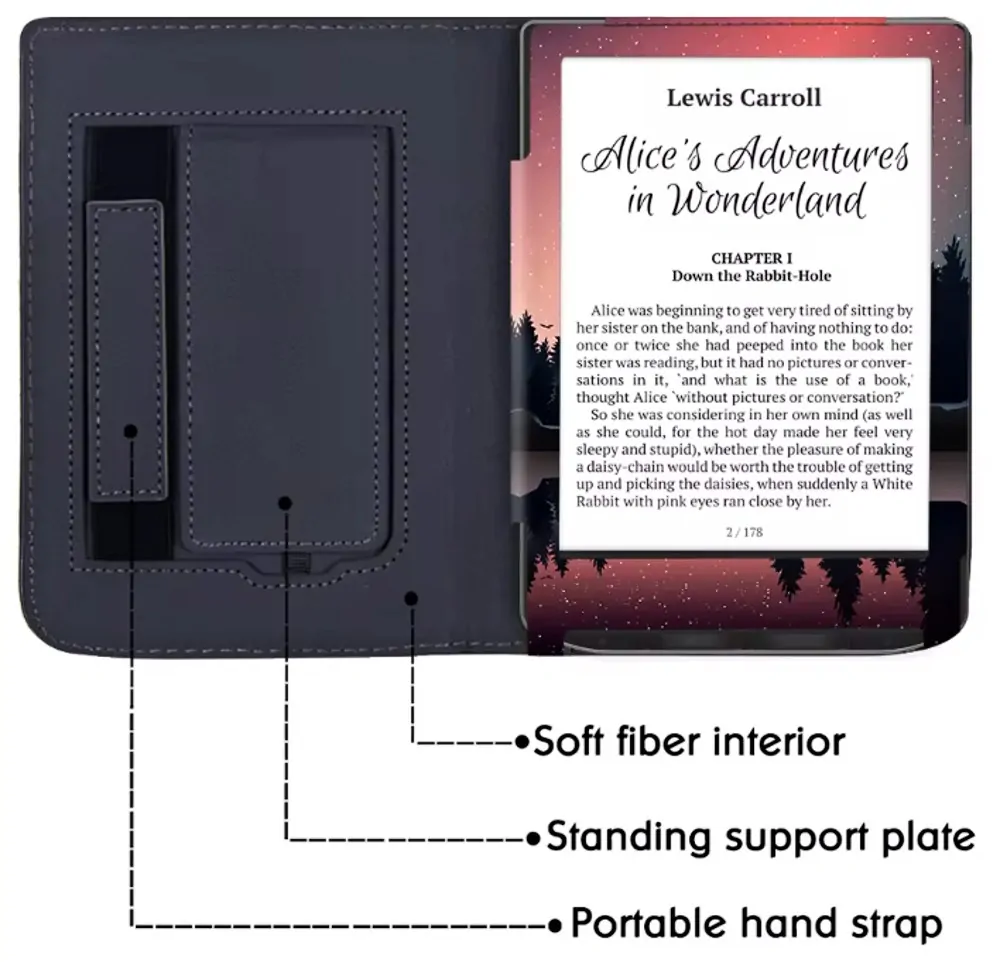 ARMORI Holder T049 - pouzdro se stojánkem pro Pocketbook 629/634 Verse (Pro) - motiv Nightlake, magnet, AutoSleep