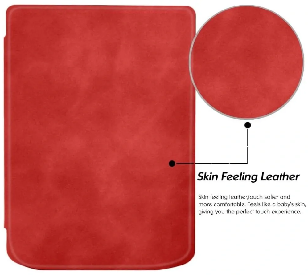 Armori Trimer T052, pouzdro pro Pocketbook 629 Verse / 634 Verse Pro - magnetické zavírání, AutoSleep, červené