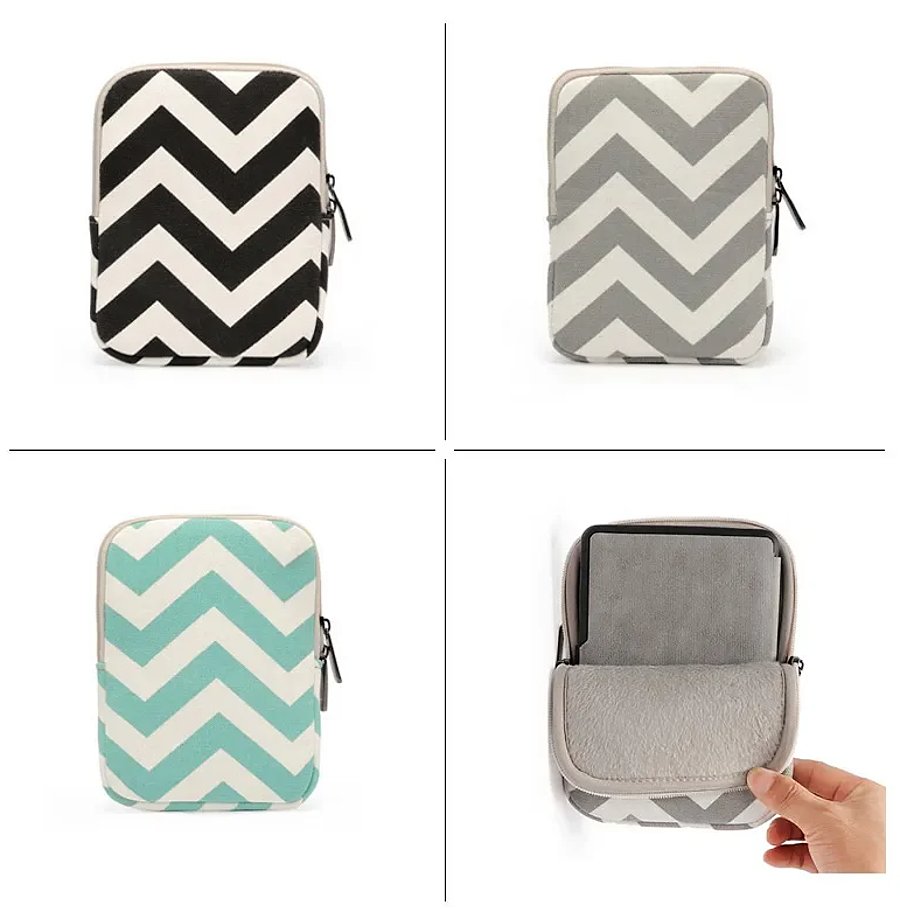 ARMORI Zipper Z073 - motiv Zigzag Grey - Univerzální pouzdro pro čtečky 6" - textilní, zip