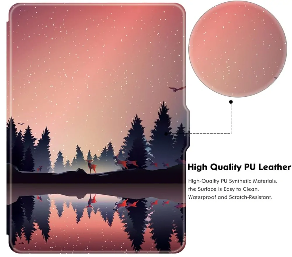 Armori Trimer T112, pouzdro pro Amazon Kindle Paperwhite 1/2/3 - magnetické zavírání, AutoSleep, motiv Nightlake