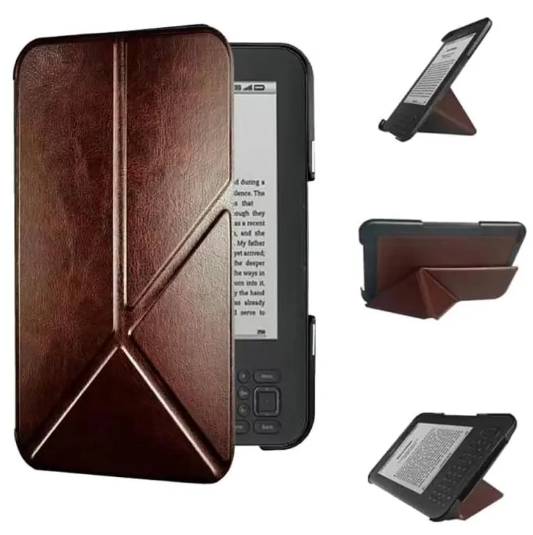 ARMORI STANDER S166, pouzdro se stojánkem Origami pro Amazon Kindle 3 Keyboard - hnědé
