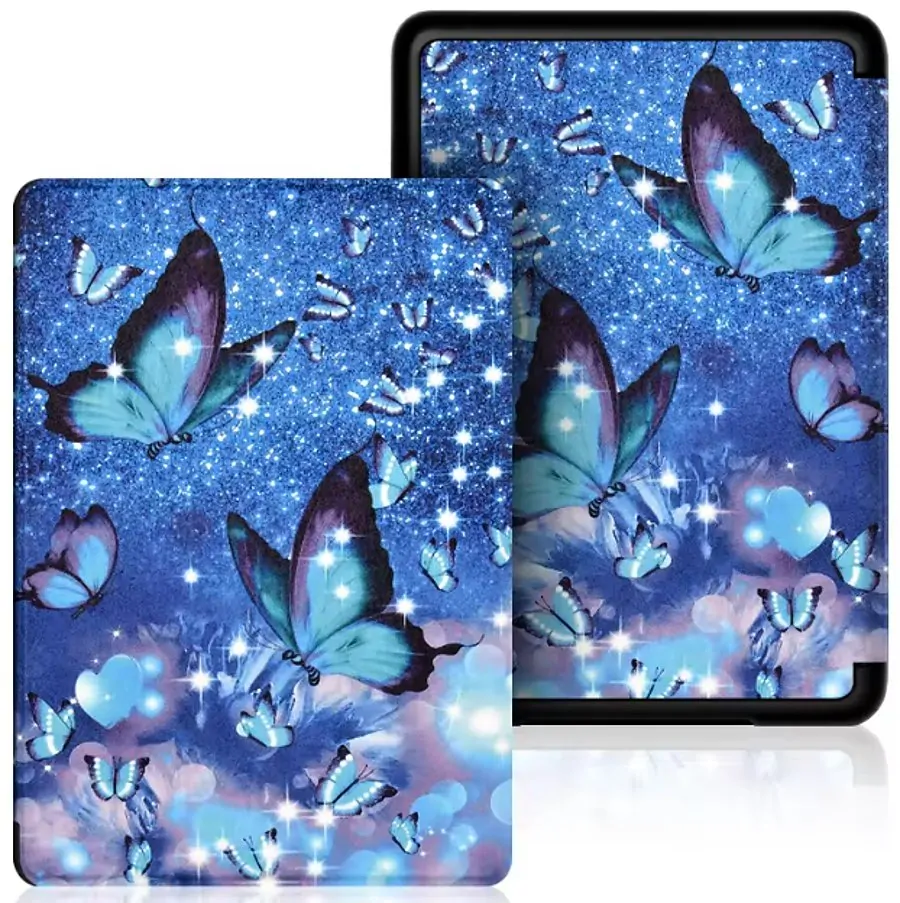 Armori Trimer T176, pouzdro pro Amazon Kindle Paperwhite 5 (2021) - magnetické zavírání, AutoSleep, motiv Blue Butterfly