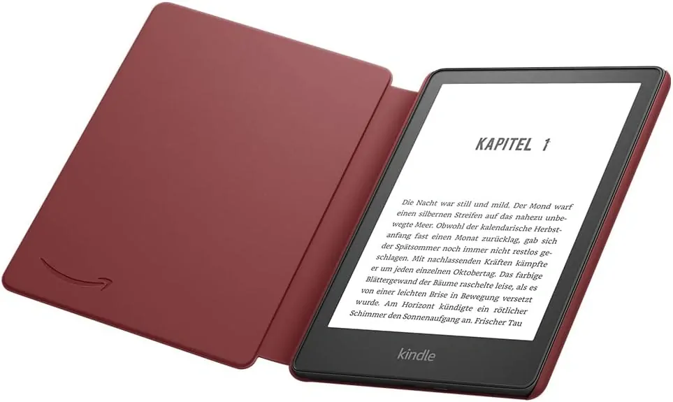 Originální pouzdro Amazon Kindle Paperwhite 5 (2021) - KP5LERE, pravá kůže, červené (Merlot)