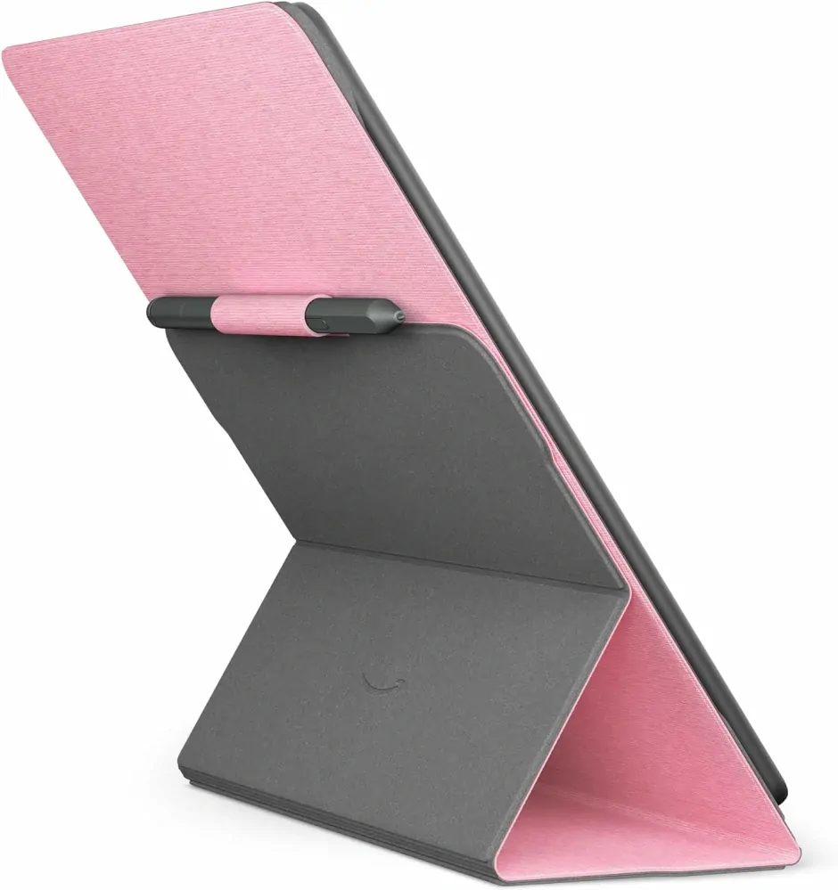Originální pouzdro Amazon Kindle Scribe - KSFALP, PU kůže, stojánek, světle růžové