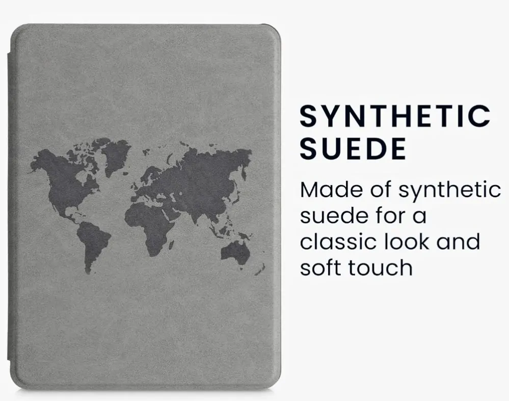 Pouzdro KW Mobile - Travel Outline - KW5625807 - pro Amazon Kindle Paperwhite 5 (2021) - šedé