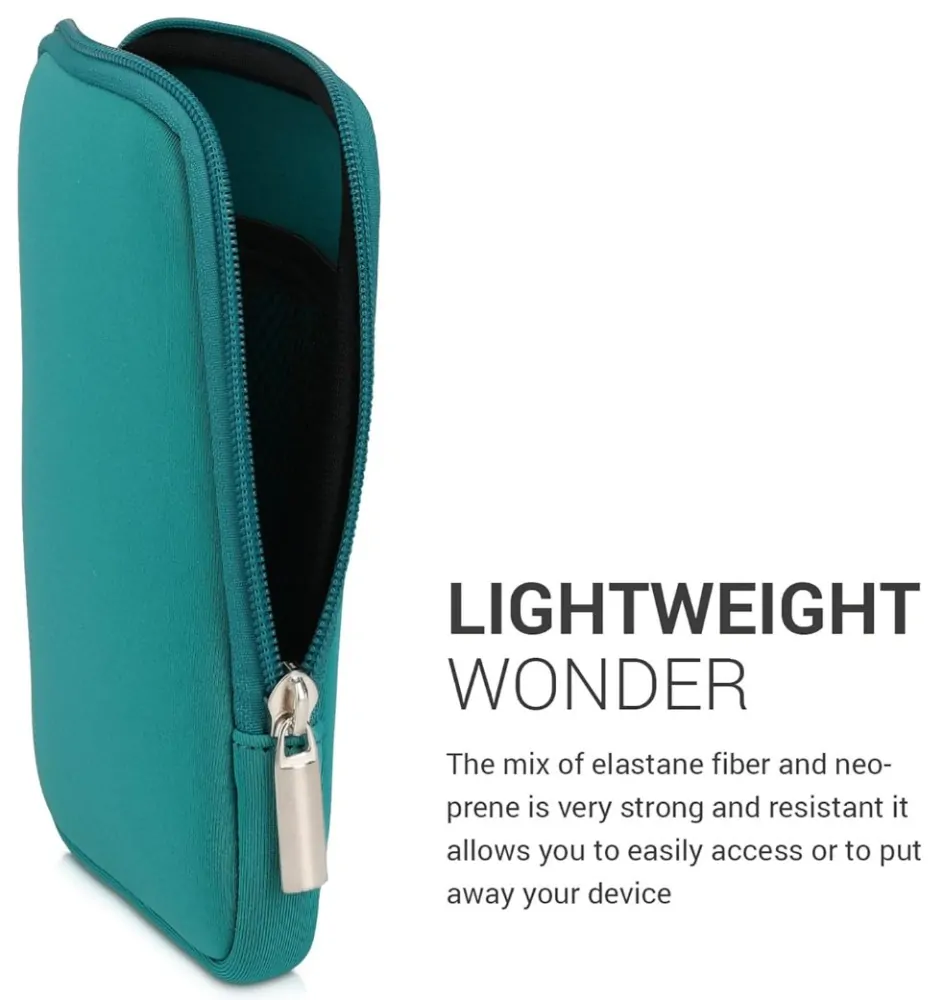 Pouzdro KW Mobile Neoprene Zipper - KW5033478 - Univerzální pouzdro pro čtečky 6" - tyrkysové