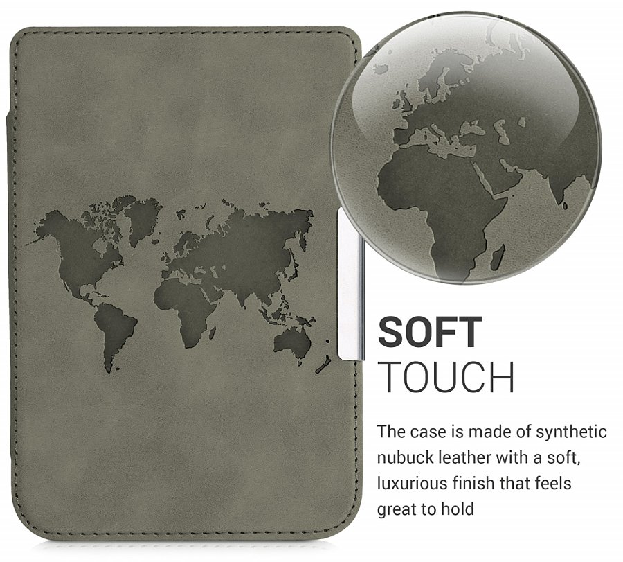 Pouzdro KW Mobile - Travel Outline - KW5022807 - pro Pocketbook 616/617/627/628/632/633 - šedé