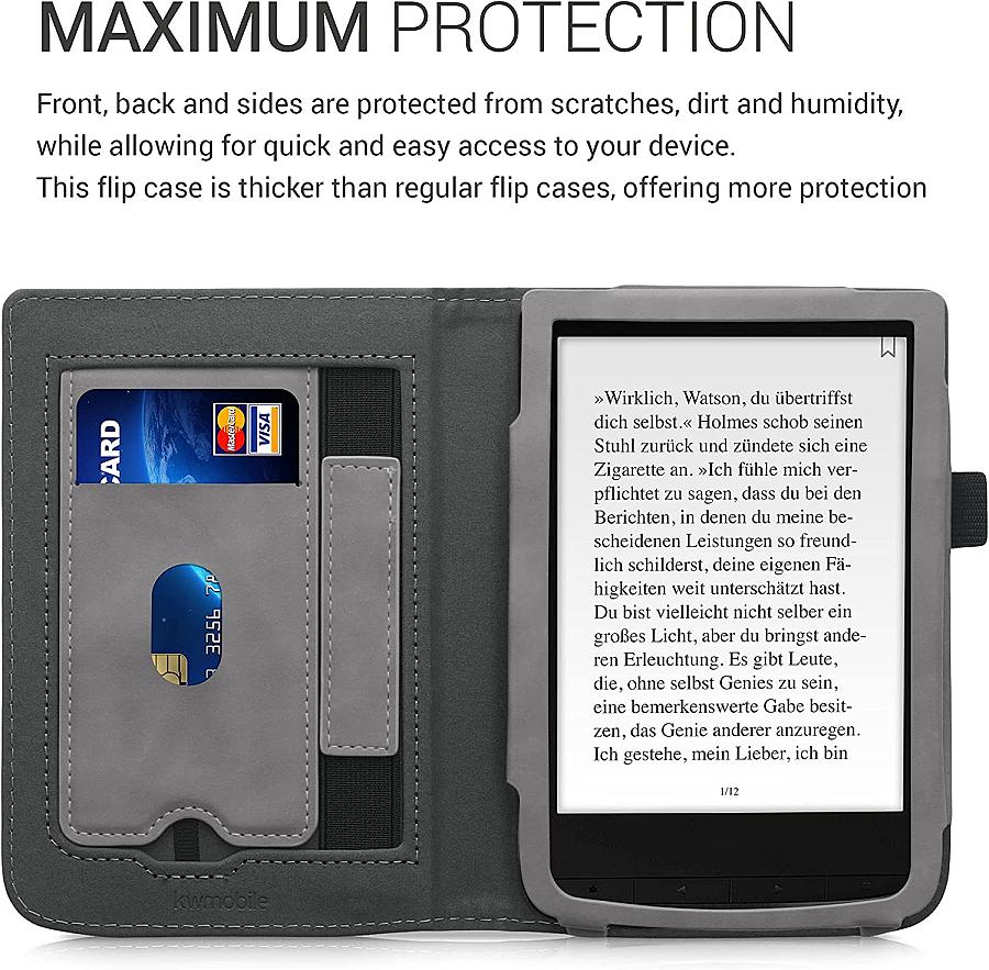 Pouzdro KW Mobile Navigational Compass - KW5481702 - pro Pocketbook 616/617/627/628/632/633 - barva šedá