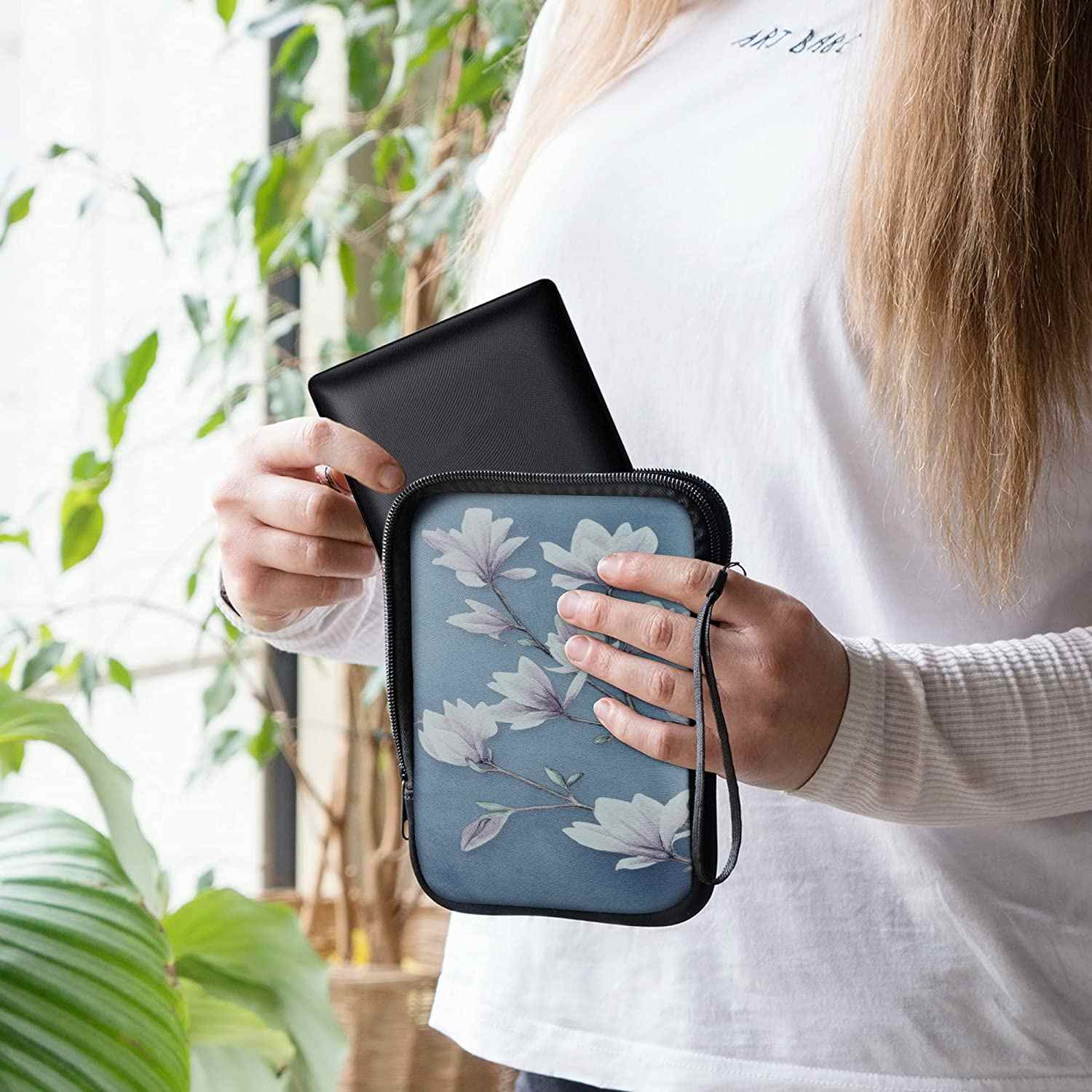 Pouzdro KW Mobile Magnolias - KW5033508 - Univerzální pouzdro pro čtečky 6" - modré, bílé