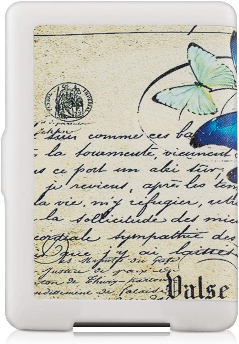 Pouzdro KW Mobile - Vintage Butterflies - KW2313606 - pro Amazon Kindle Paperwhite 1/2/3 - modré, béžové