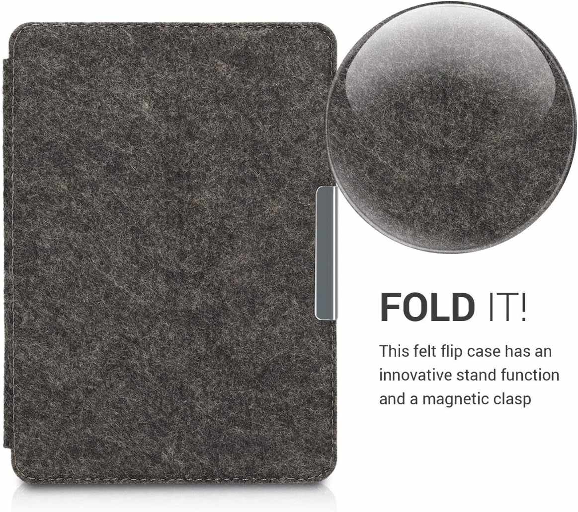 Pouzdro KW Mobile - Origami Felt - KW4690801 - pro Amazon Kindle Paperwhite 1/2/3 - tmavě šedé
