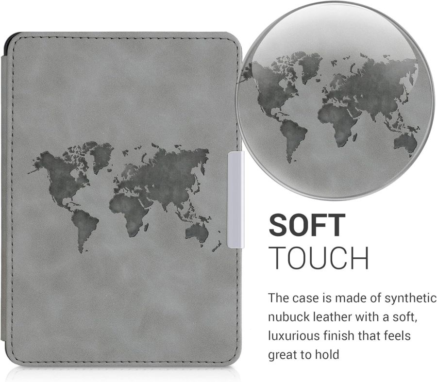 Pouzdro KW Mobile - Travel Outline - KW4974705 - pro Amazon Kindle Paperwhite 1/2/3 - šedé