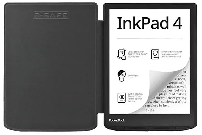 Pouzdro B-SAFE LOCK 3476, obal na Pocketbook 743G InkPad 4 a Pocketbook 743C InkPad Color 2 - hnědé, magnetické zavírání, AutoSleep