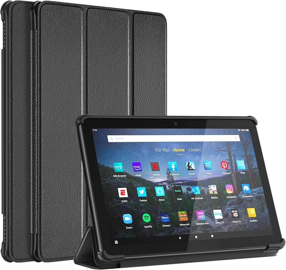 Durable Lock DLS-207 - pouzdro se stojánkem pro Amazon Kindle Fire HD 10 - černé (11.gen, 13.gen.)