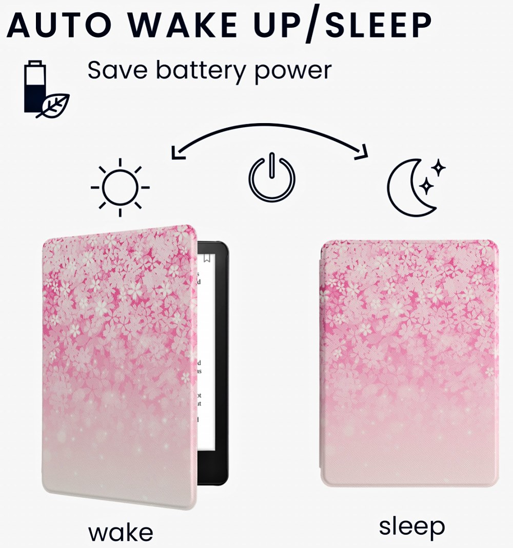 Pouzdro KW Mobile - Pink Flowers - KW5625658 - pro Amazon Kindle Paperwhite 5 (2021) - vícebarevné