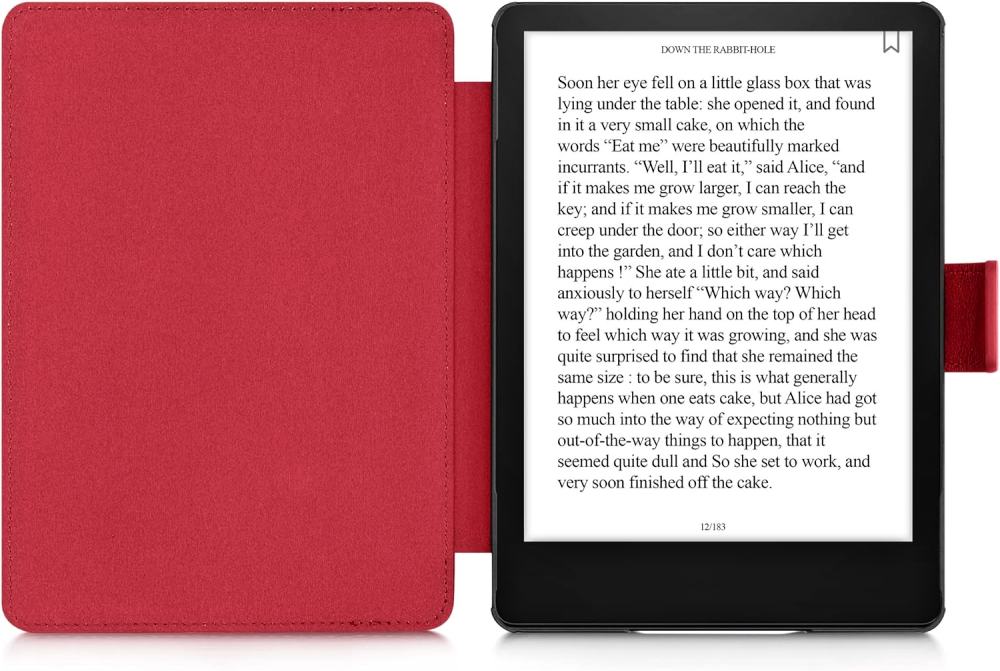 Pouzdro KW Mobile (Kalibri) - Real Leather - KA5626620 - pro Amazon Kindle Paperwhite 5 (2021) - červená kůže