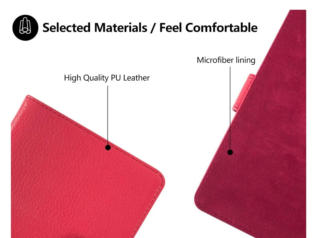 FORTRESS FT169 - Obal na čtečku Pocketbook 614 / 615 / 622 / 623 / 624 / 625 / 626 / 631 / 640 / 641 - červené, magnet