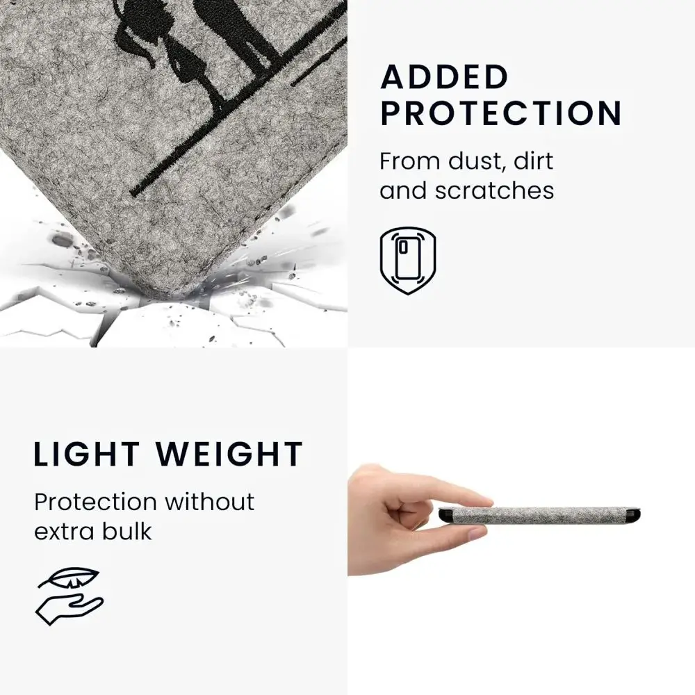 Pouzdro KW Mobile - Origami Felt Dandelion Love - KW4690801 - pro Amazon Kindle Paperwhite 5 (2021) - šedé