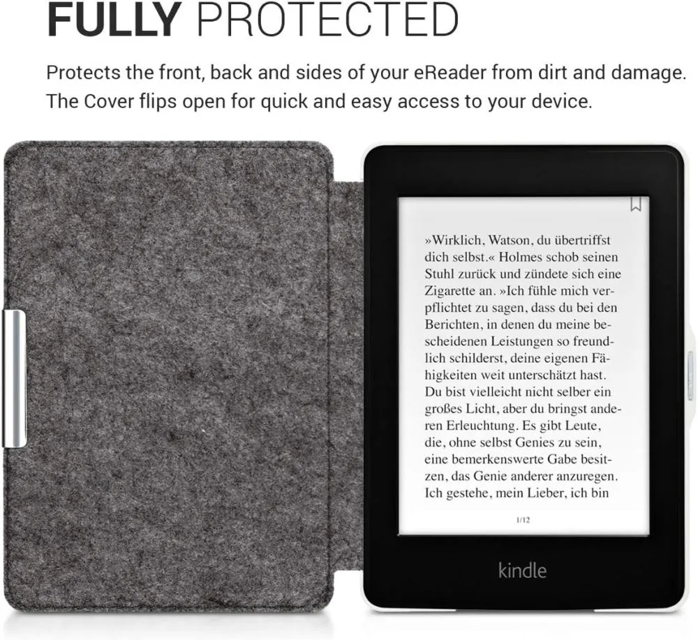 Pouzdro KW Mobile Felt Fabric - KW3434522 - pro Amazon Kindle Paperwhite 1/2/3 - šedé