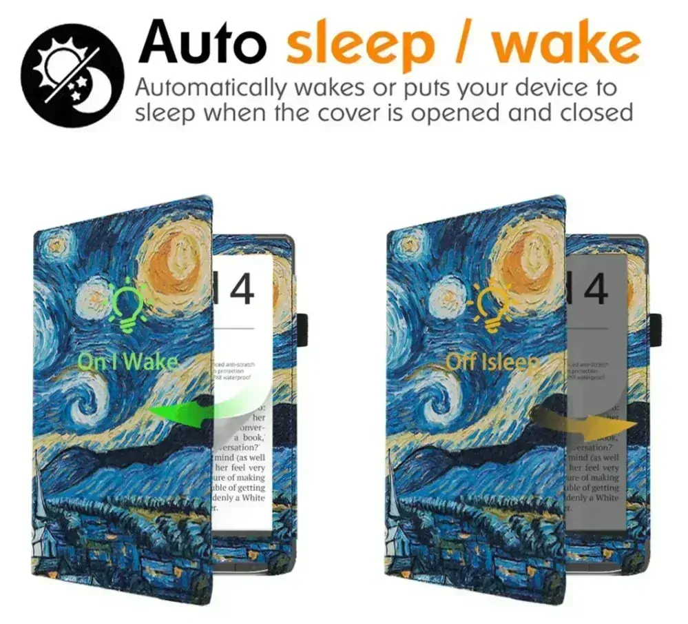 Fortress FT4005 - pouzdro se stojánkem pro Pocketbook 743 (G/C/K) - motiv Gogh, magnet, AutoSleep