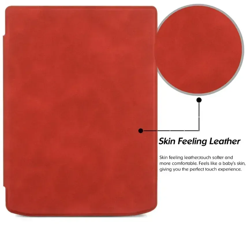 Pouzdro Durable Lock DL4042, obal na Pocketbook 743G InkPad 4 a Pocketbook 743C InkPad Color (2/3) - červené, magnetické zavírání, AutoSleep