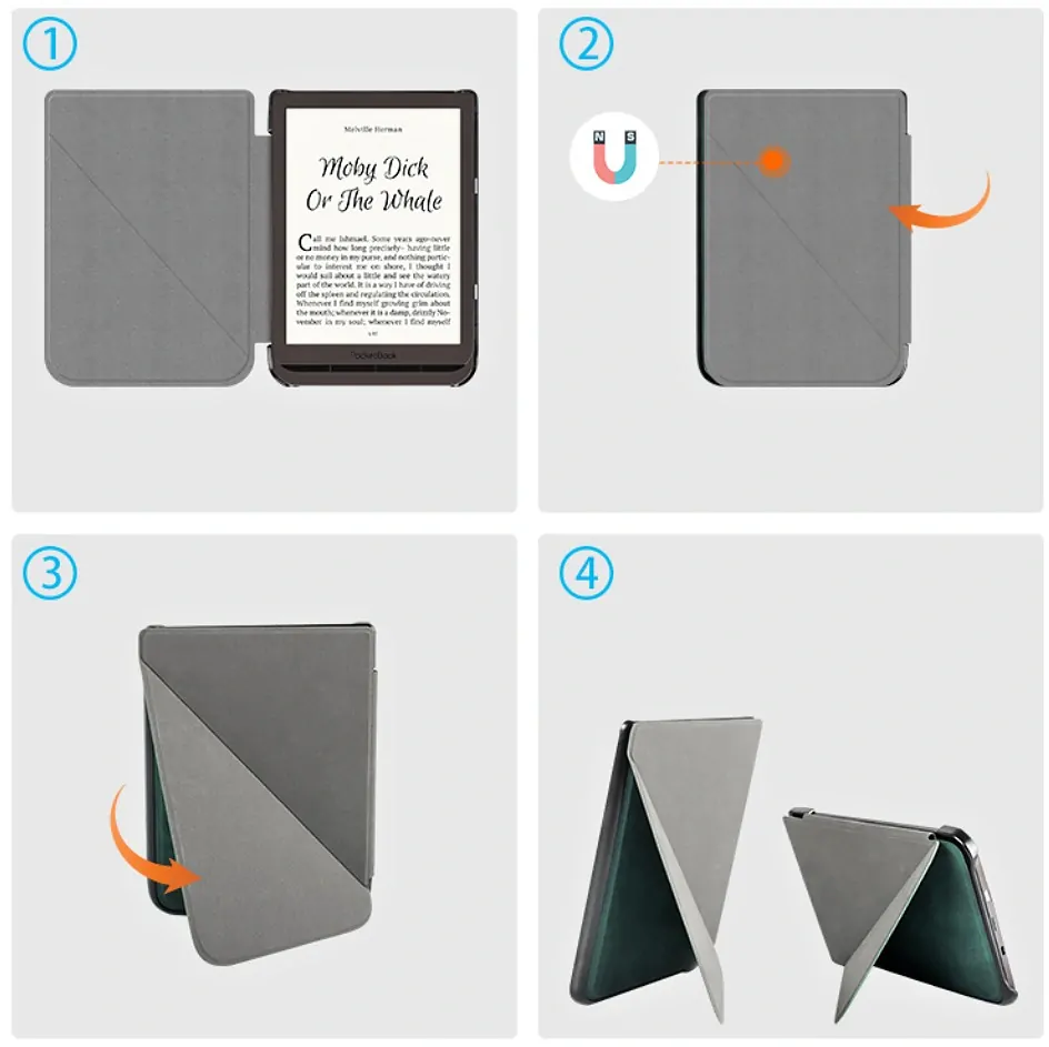 ARMORI KEEPER K023, pouzdro se stojánkem pro Pocketbook 740 InkPad 3 - zelené