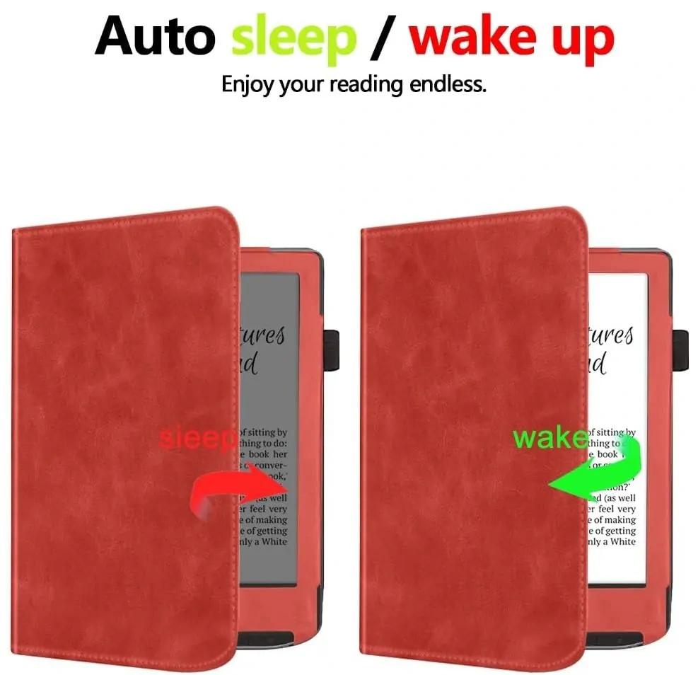 ARMORI Holder T046 - pouzdro se stojánkem pro Pocketbook 629/634 Verse (Pro) - červené, magnet, AutoSleep