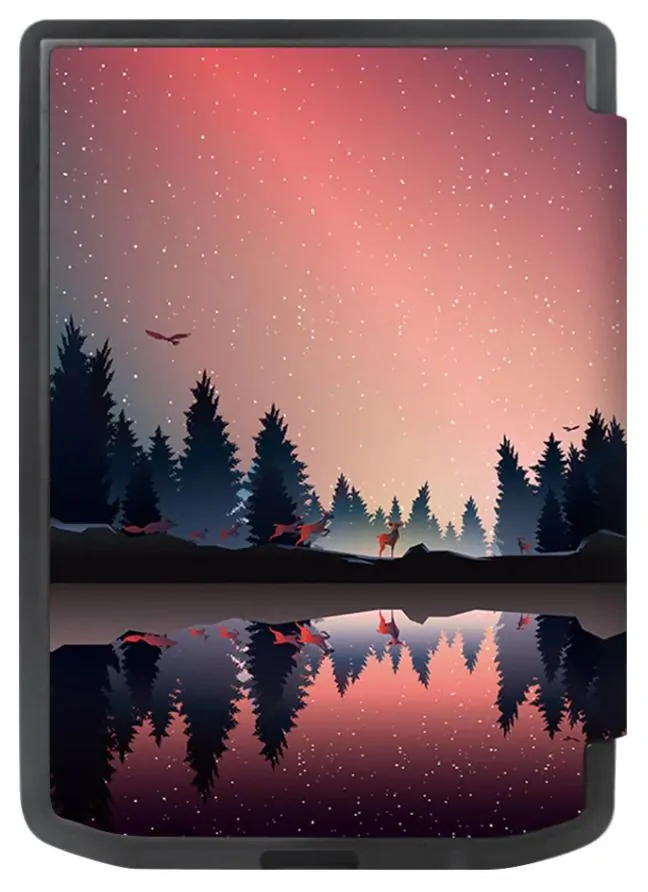 Armori Trimer T057, pouzdro pro Pocketbook 629 Verse / 634 Verse Pro - magnetické zavírání, AutoSleep, motiv Nightlake