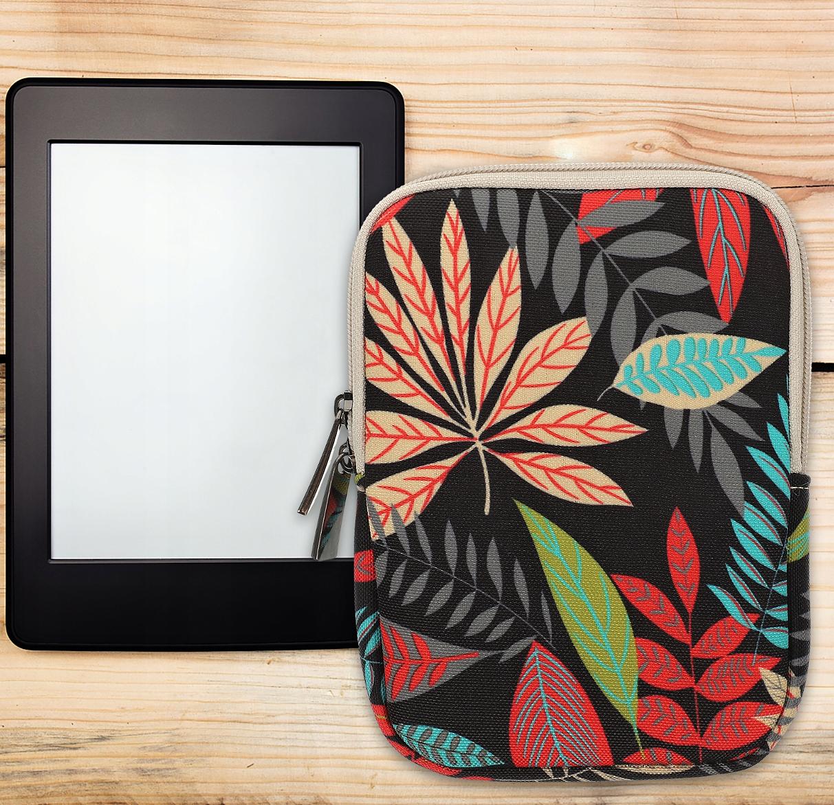 ARMORI Zipper Z063 - motiv Big Leaf - Univerzální pouzdro pro čtečky 6" - textilní, zip